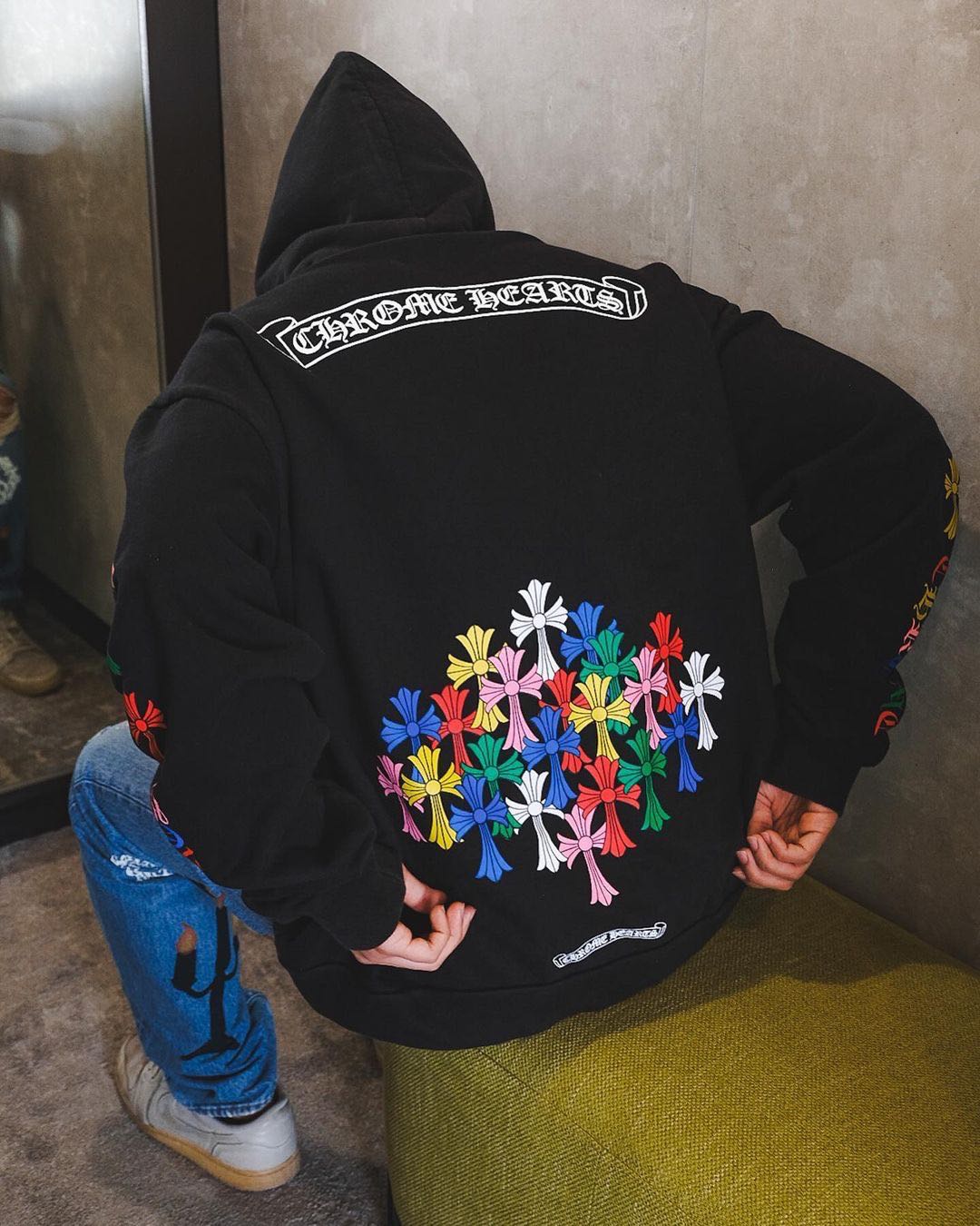 Chrome Hearts Muti-Color Cross Hoodie Black