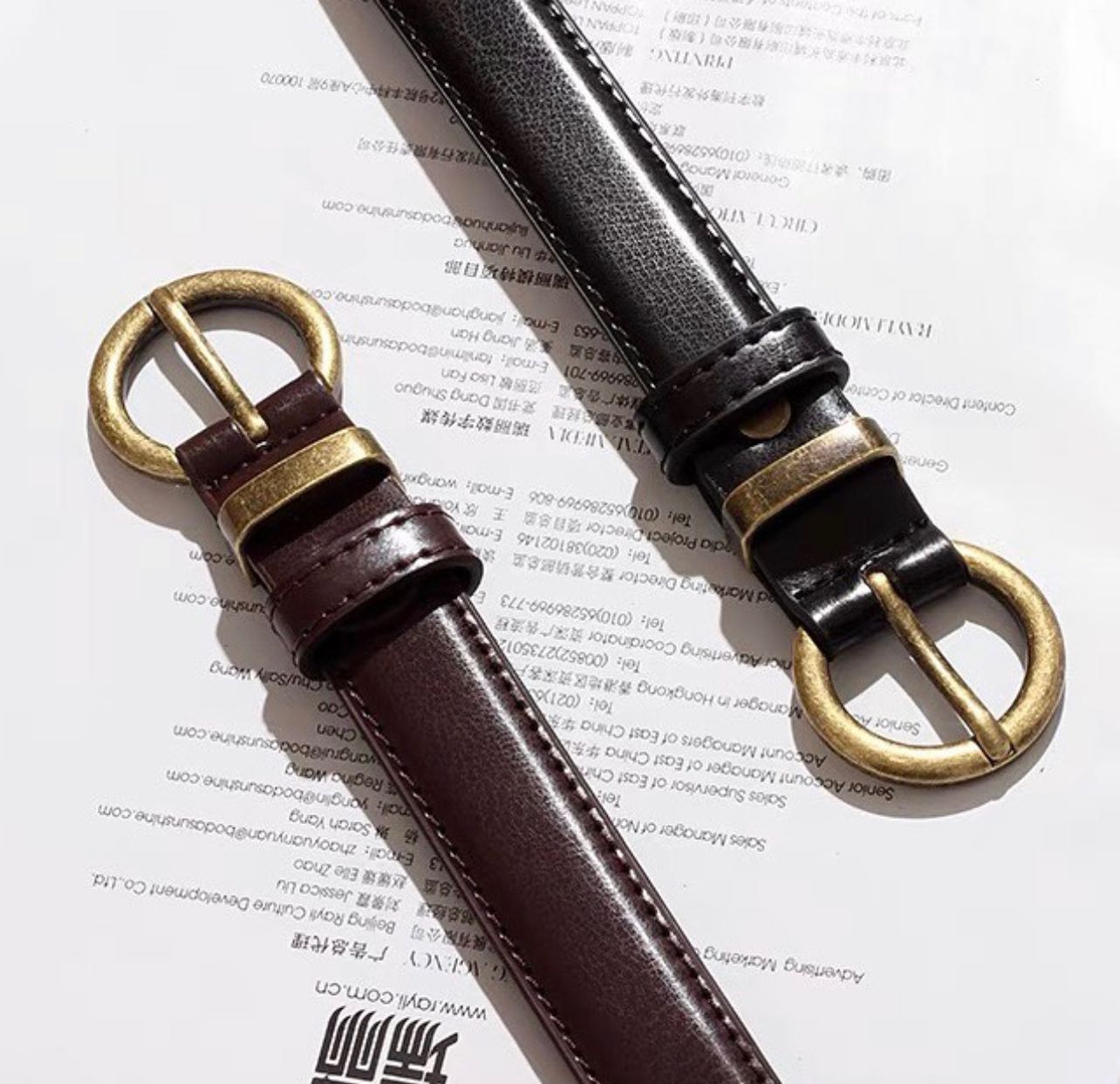 เข็มขัดหนัง PU Vintage