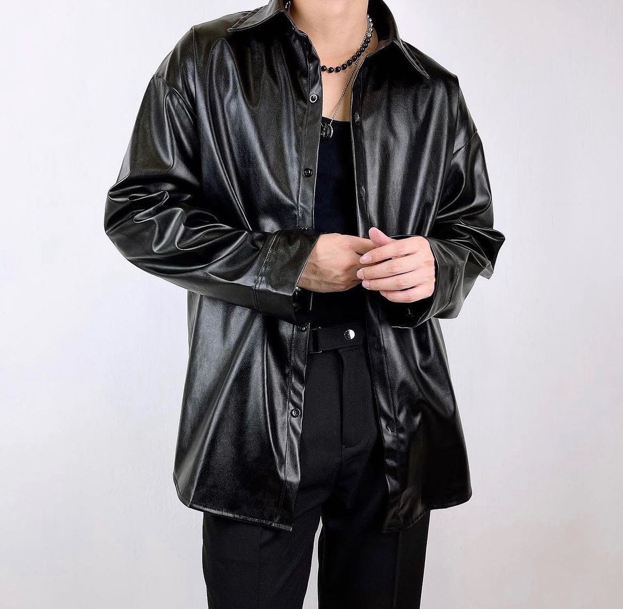 Black Ghost Leather Shirt 