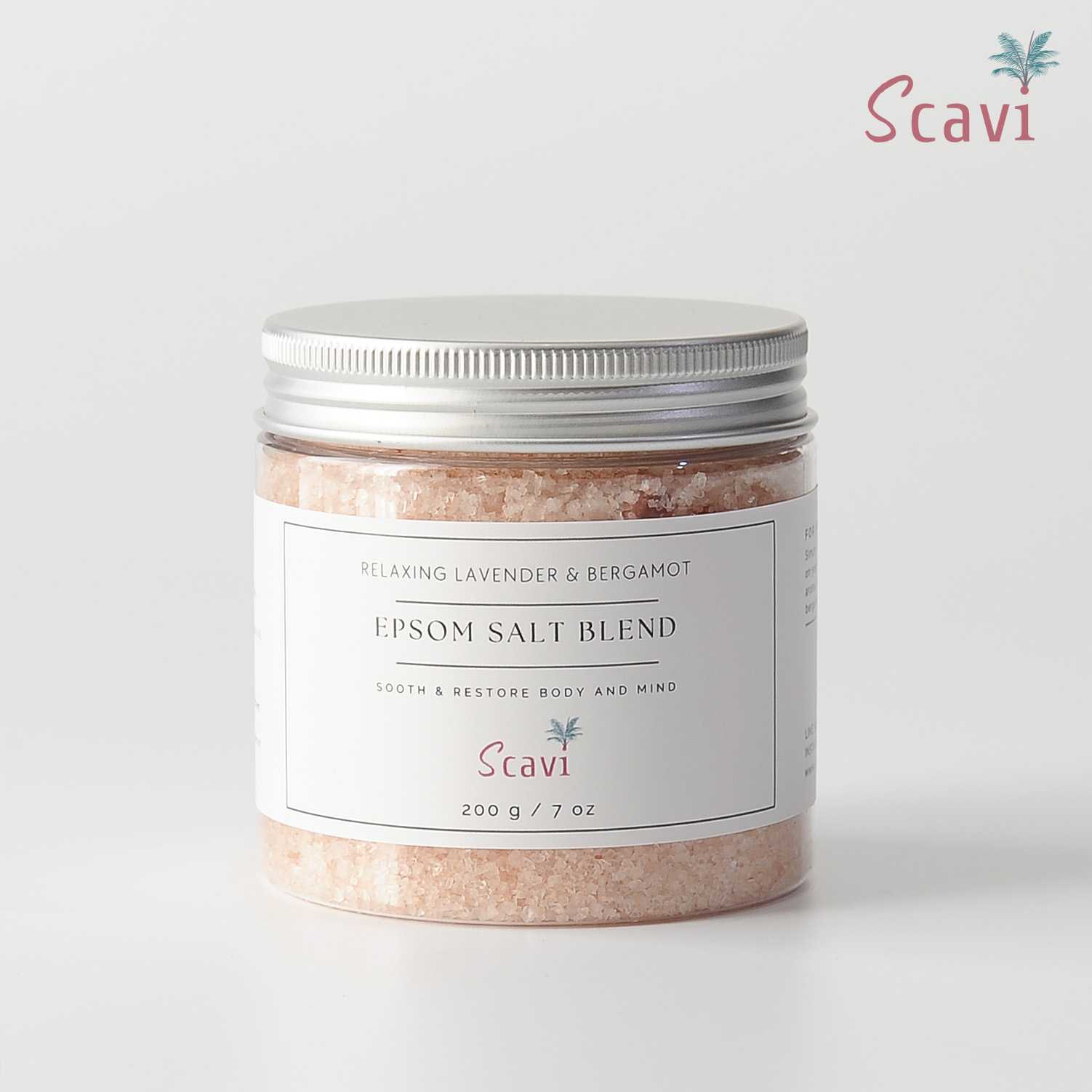 Epsom Salt Blend 200 g (Lavender & Bergamot essential oil 100%) Bath salt เกลือสปา Magnesium sulfate
