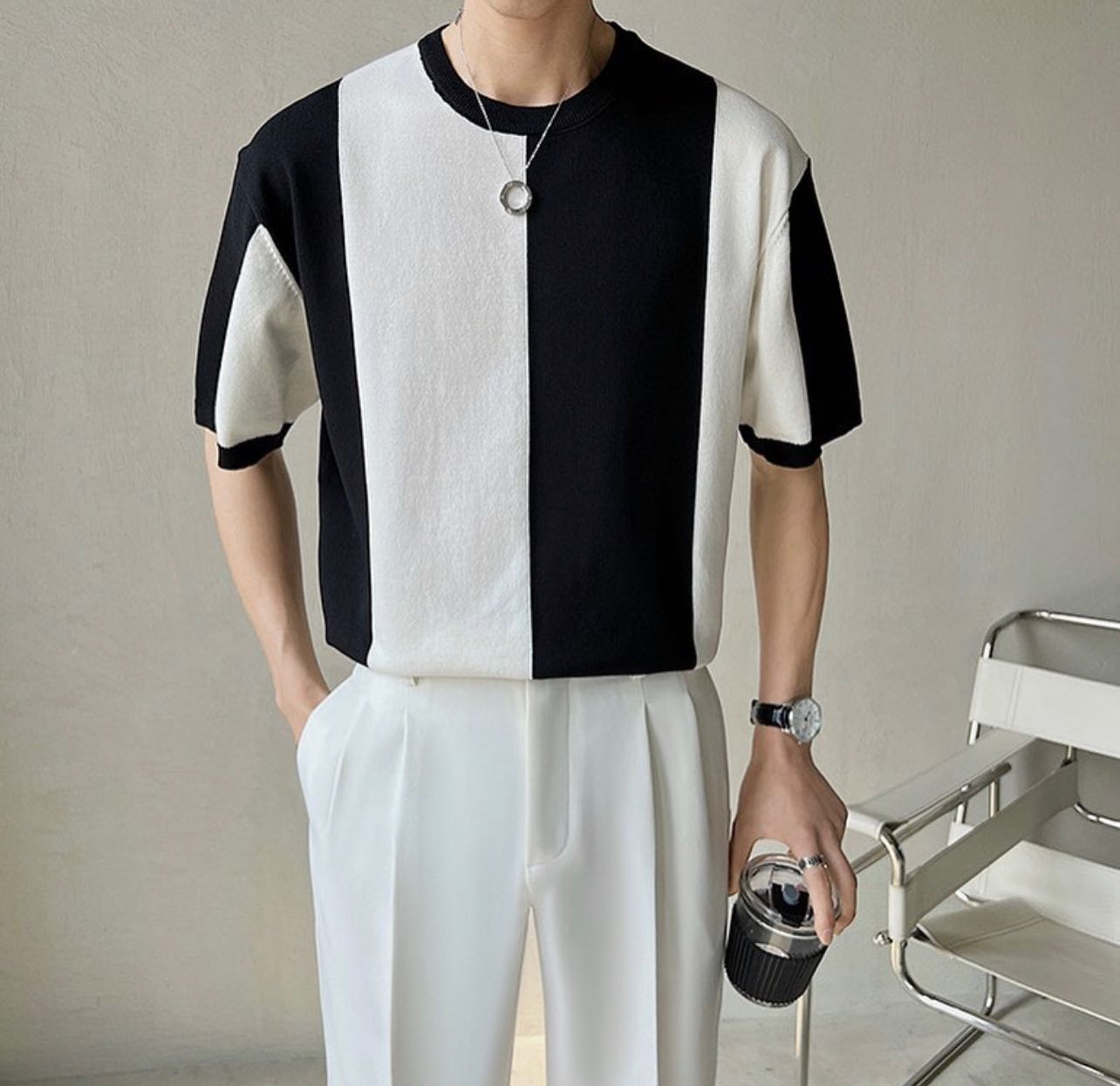 เสื้อแขนสั้น 2 Tone