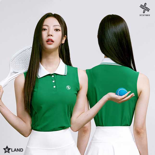 XEXYMIX เสื้อออกกำลังกาย เสื้อโปโล แขนกุด ( XEX22SL3015W)