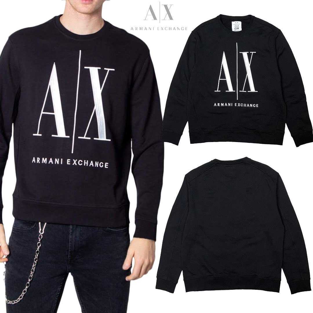 A-X A-R-M-A-N-I abstract-print cotton jumper