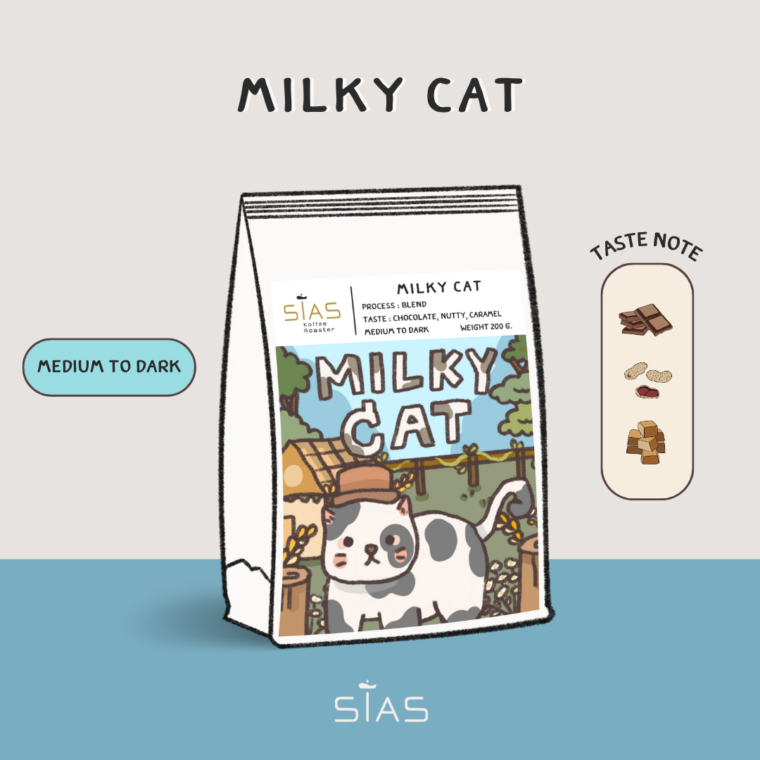 Wow item เมล็ดกาแฟคั่ว Milky Cat Blend By Sias Koffee Roaster