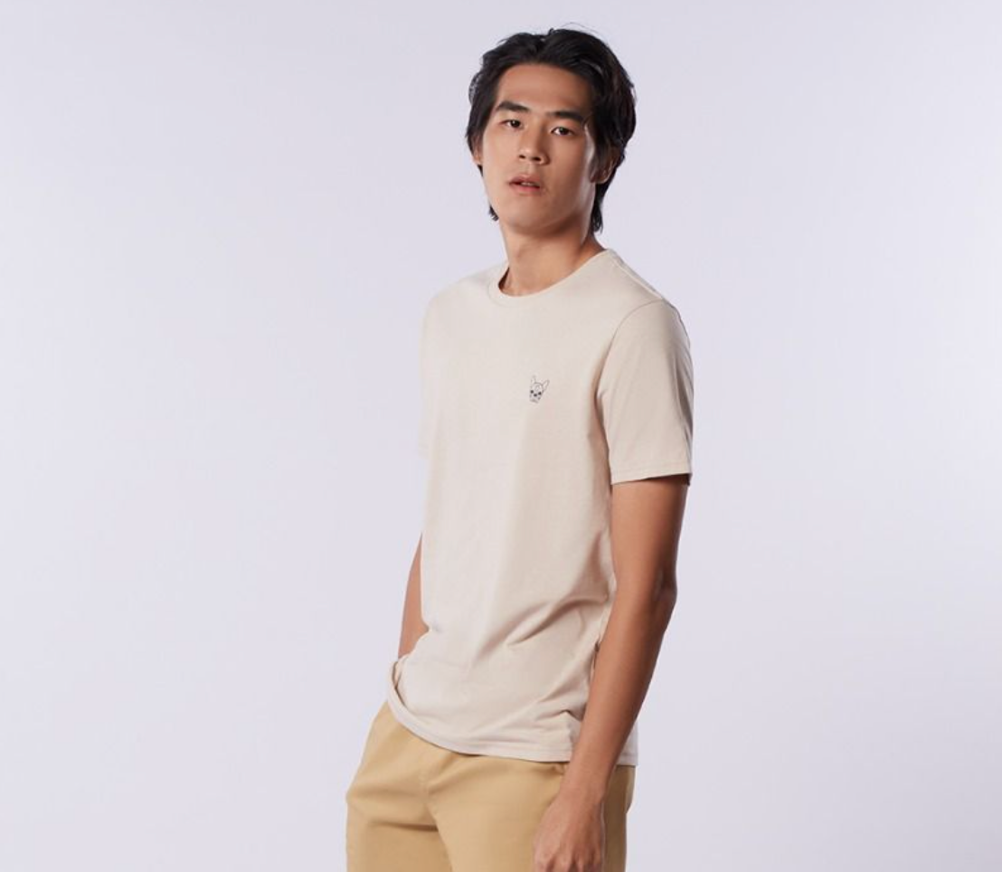 สื้อทีเชิ้ตเฟรนช์ชี่คอกลม สีเบจ | 03783