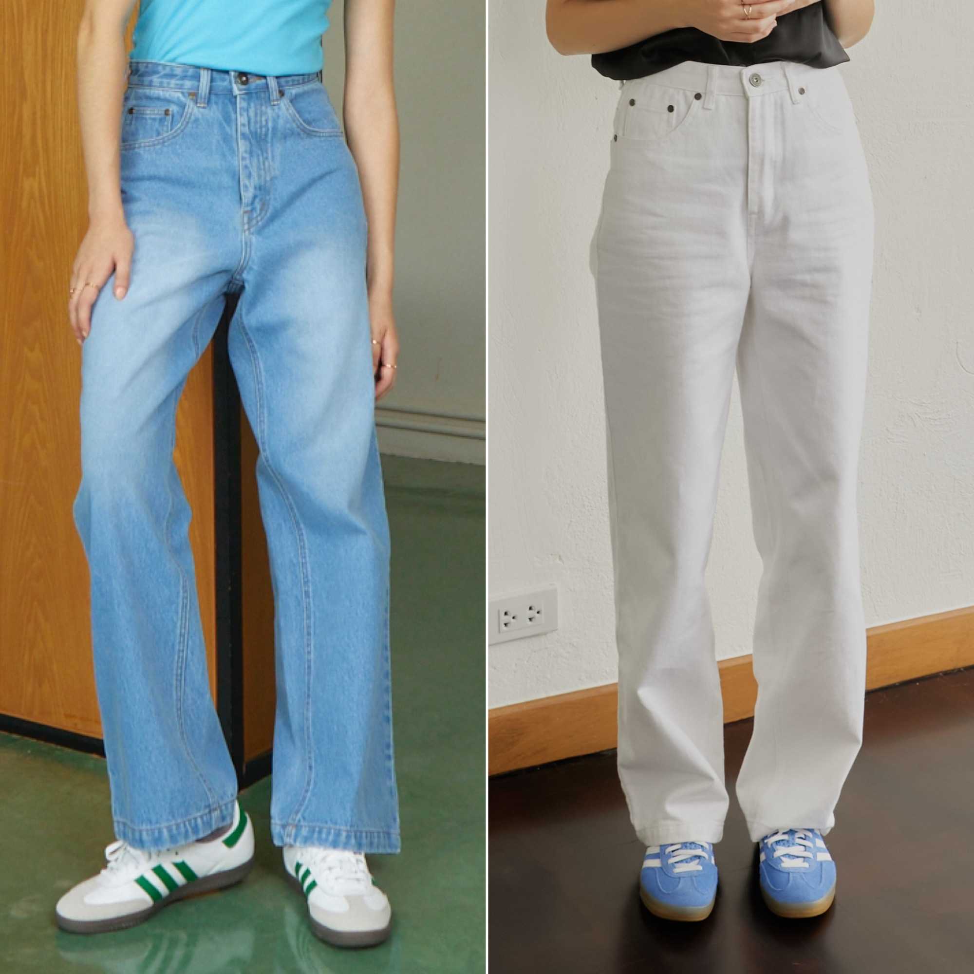 WAFFLE DENIM PANTS กางเกงยีนต์ขายาวทรง Wide Leg