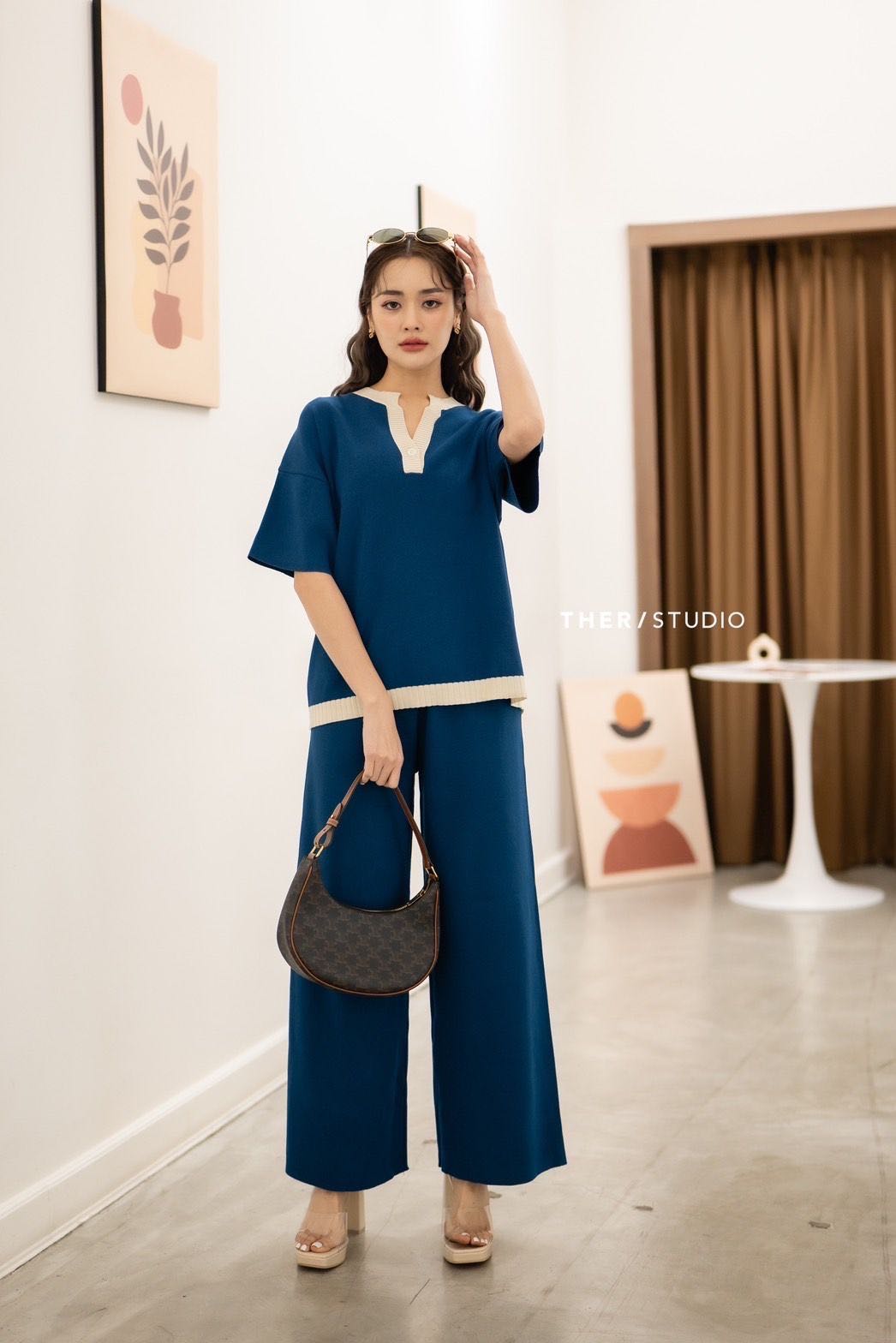  Set เสื้อไหมพรมมาพร้อมกางเกงขายาว