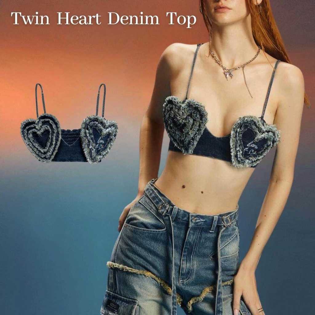 Merge Official - Twin Heart Denim Top