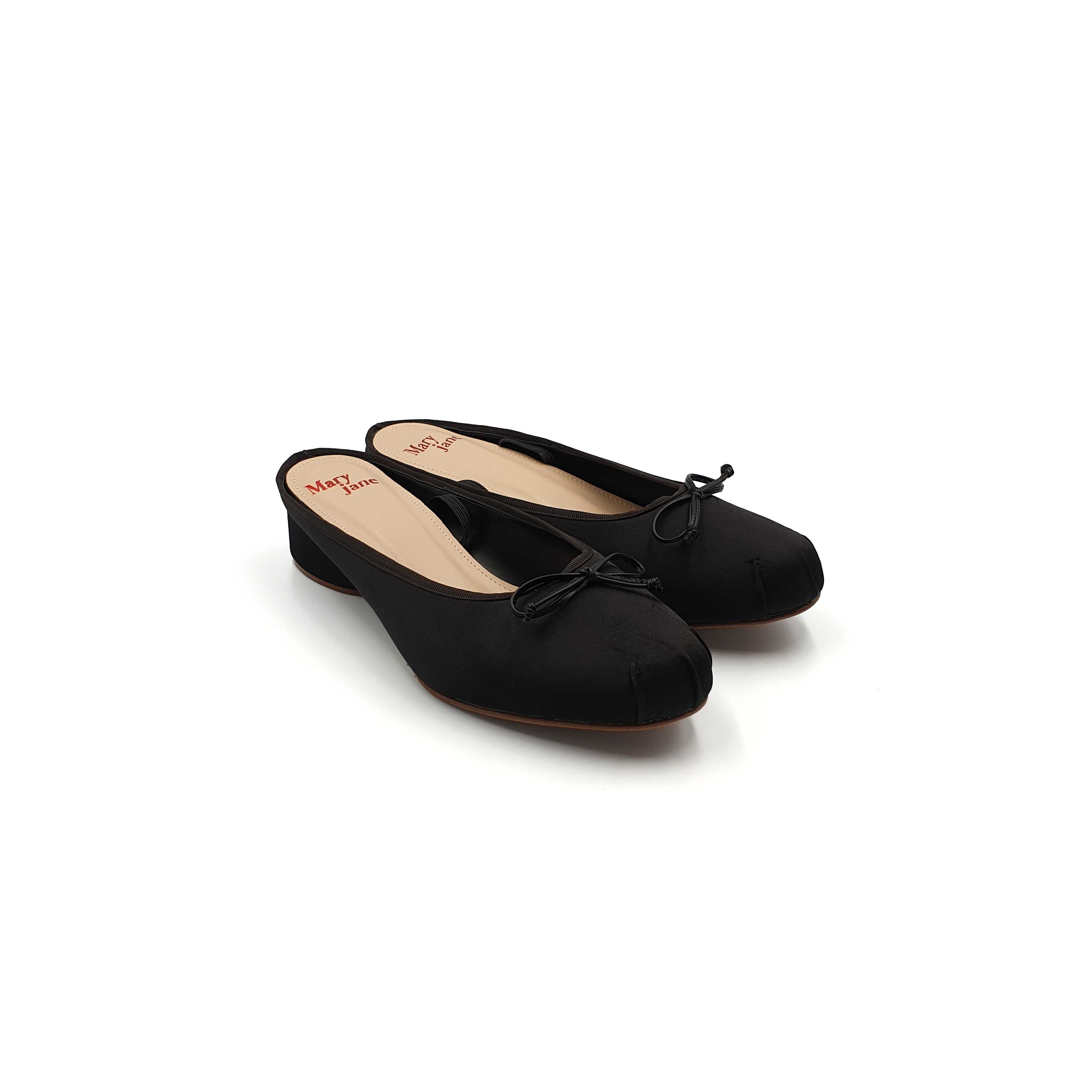 LORETTA BALLERINA MULES IN BLACK
