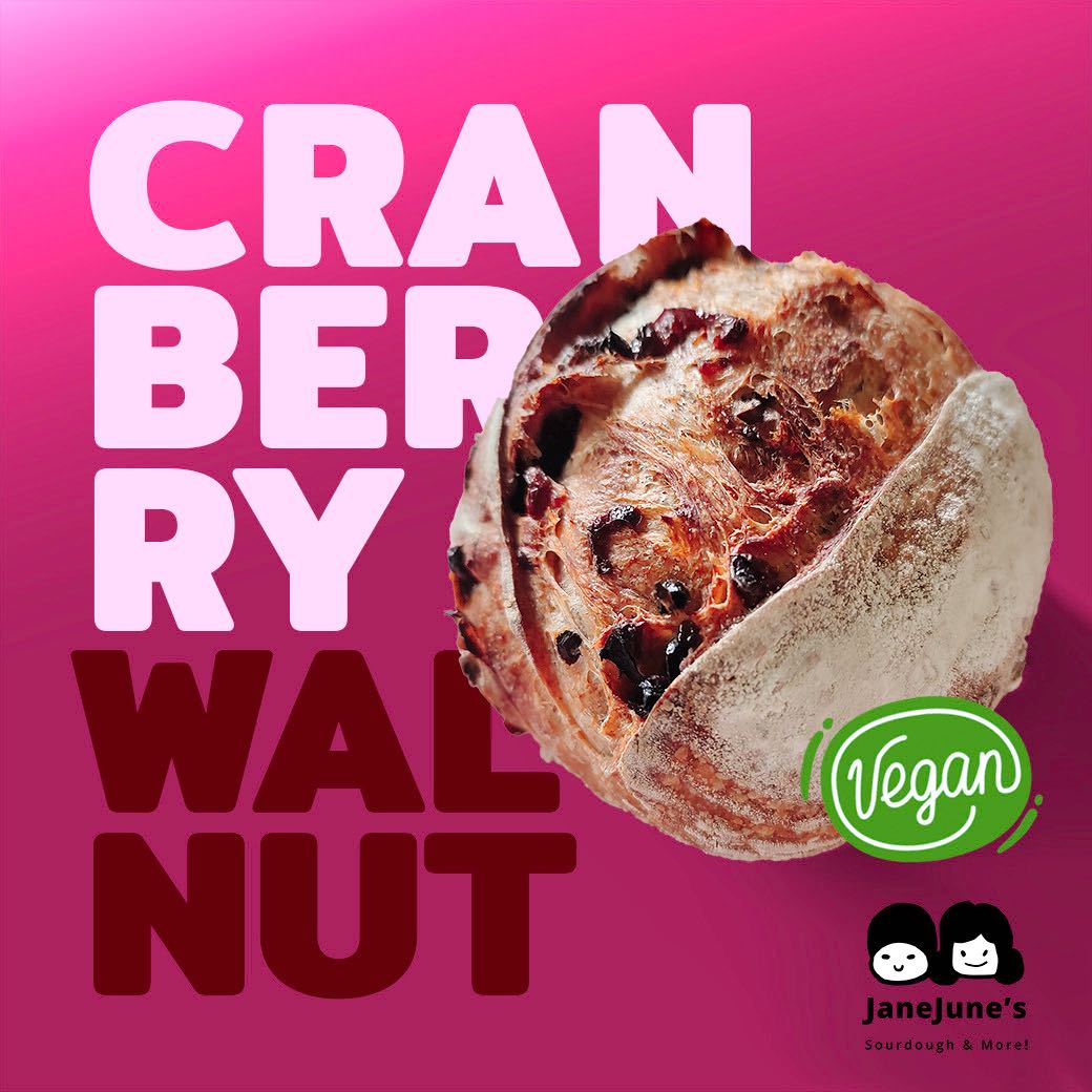 Cranberry Walnut Sourdough - ขนมปังซาวโดว์ แครนเบอร์รี่ วอลนัท (อาหารสุขภาพ ทานได้ทุกช่วง)