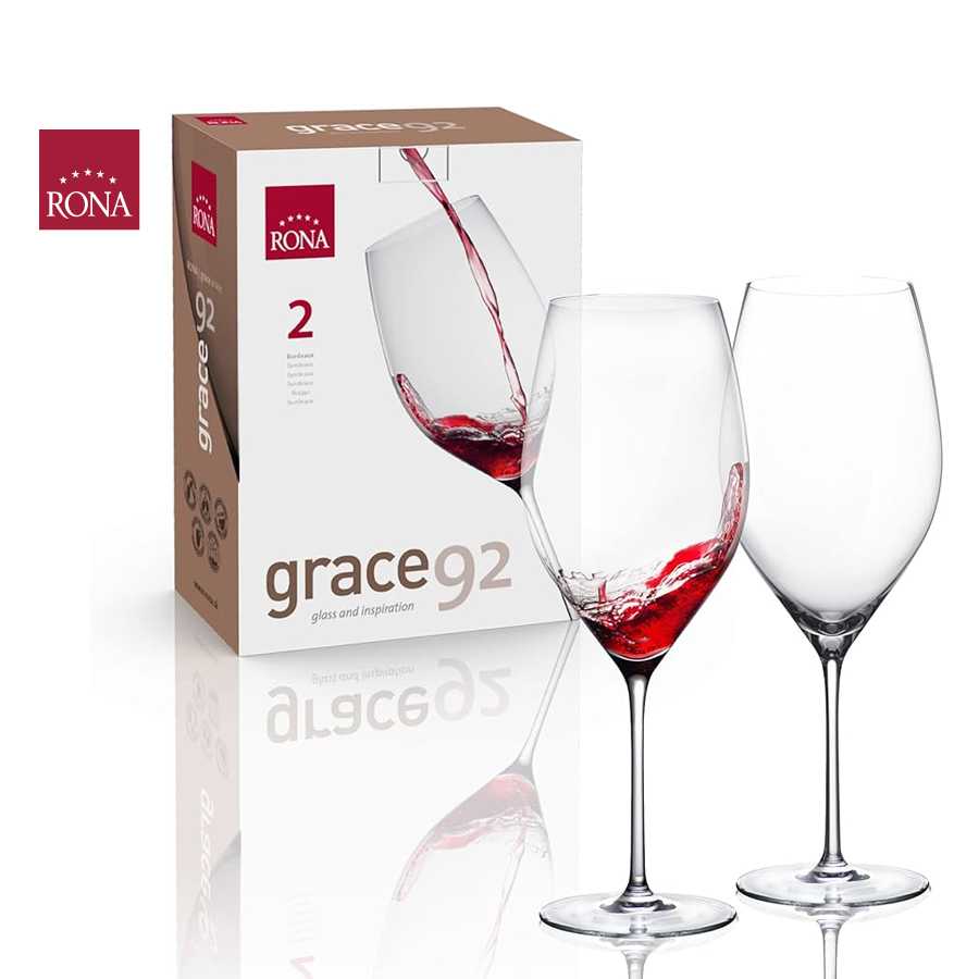 (กล่อง 2 ใบ) แก้วไวน์บอร์โดซ์ 920 ml Rona Grace Bordeaux แก้วไวน์คริสตัล