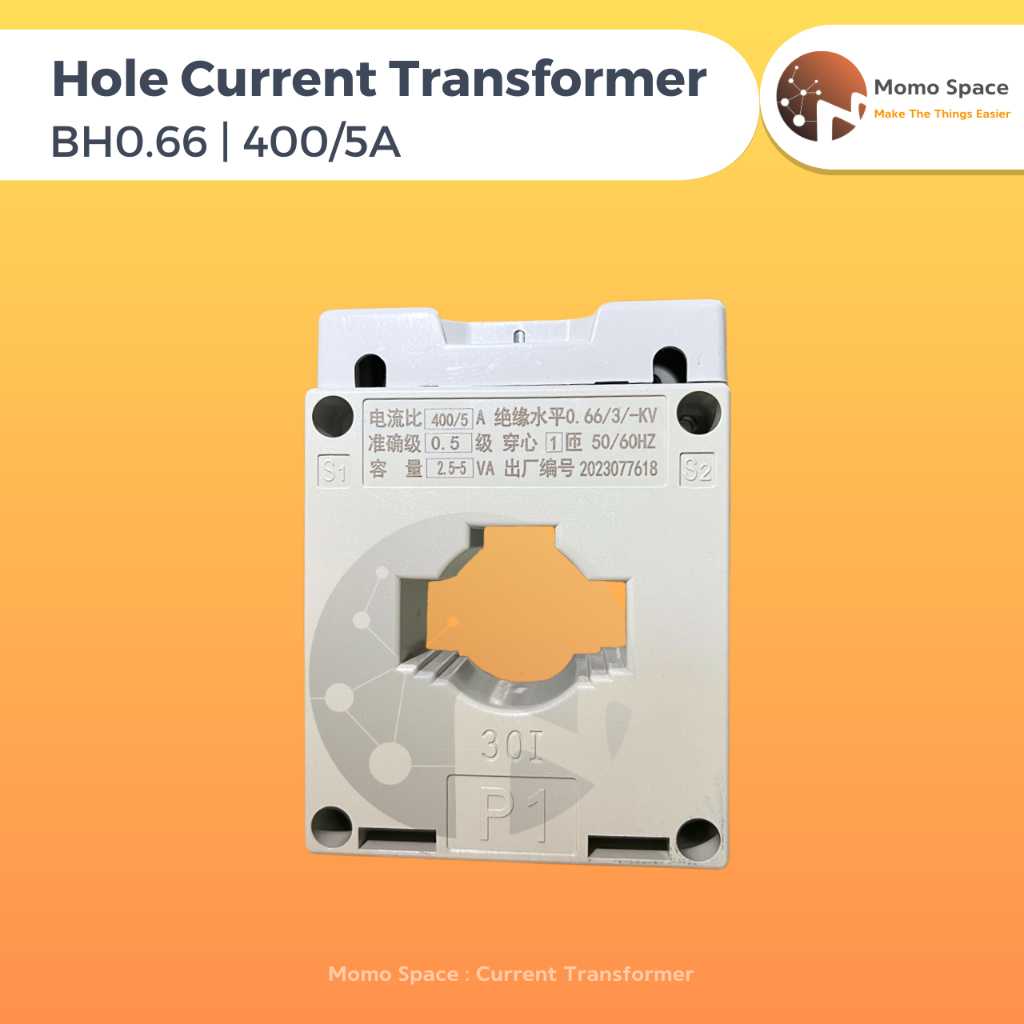 เคอเร้นทรานฟอร์เมอร์ MSQ-40 (Current Transformers CT ซีที BH0.66 | 400/5A )