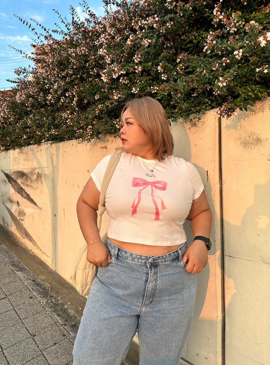 CurveG Ribbon Baby Tee เสื้อเบบี้ทีริบบอน