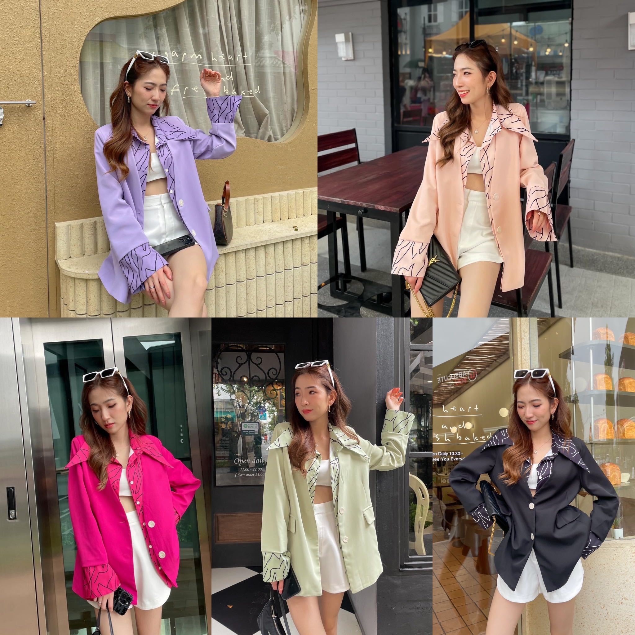 Graphic layer blazer - เบลเซอร์เชิ้ตลายกราฟฟิค