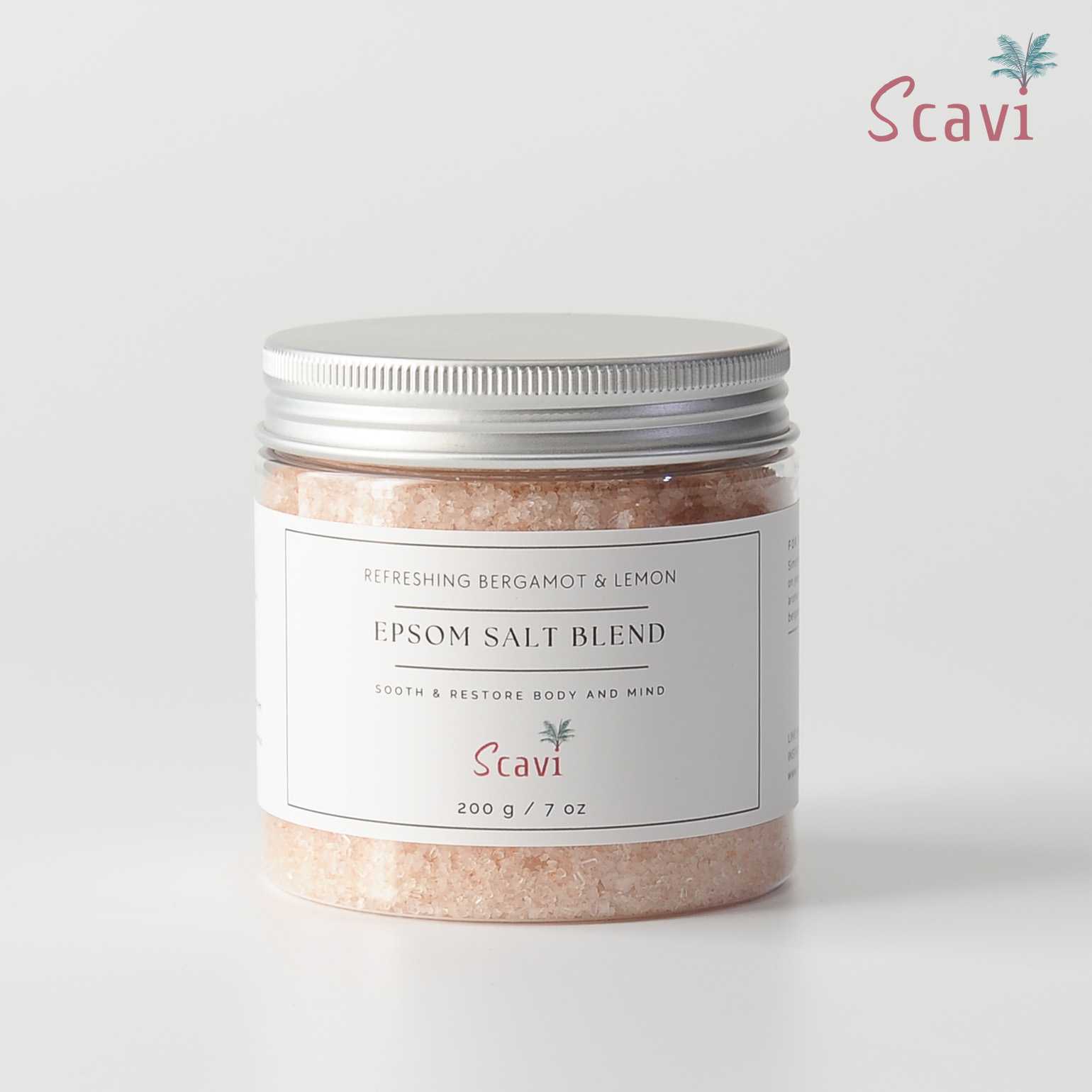 Epsom Salt Blend (Bergamot & Lemon essential oil 100%) Bath salt 200 g เกลือสปา Magnesium sulfate