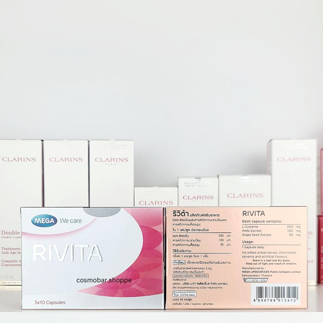 [หมดอายุ 18/09/2025] ช่วยให้ผิวขาวอย่างปลอดภัย Mega We Care - Rivita 30cap.