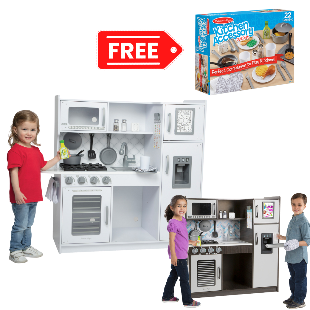 [หลากรุ่น] ครัวไม้อย่างดี Chef's Kitchen Set (3 สีให้เลือก) FREE อุปกรณ์ครัว 22 ชิ้น 4338/4002/4010