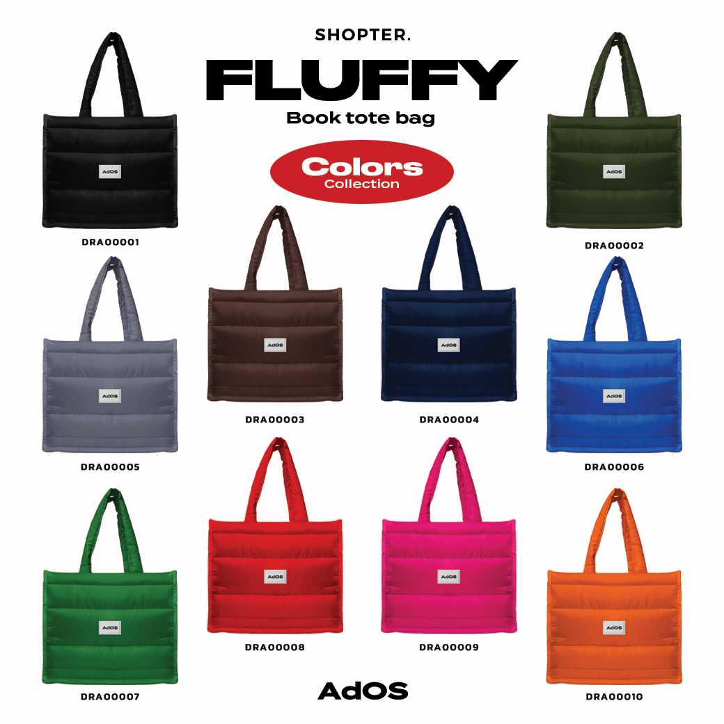 กระเป๋า Fluffy Book Tote Bags Colors Collection รหัส DRA00001-DRA00030 #FluffyBookToteBag #AdOS