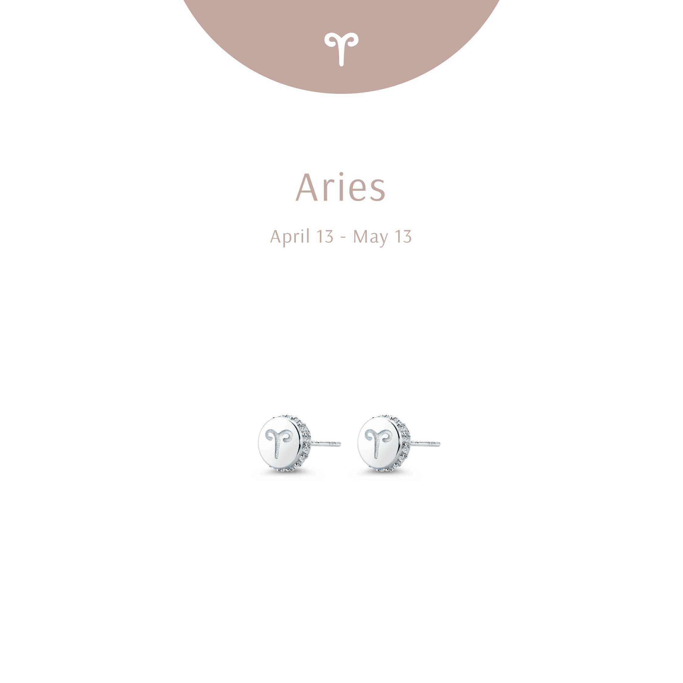 Zodiac Aries Studs - Diamond