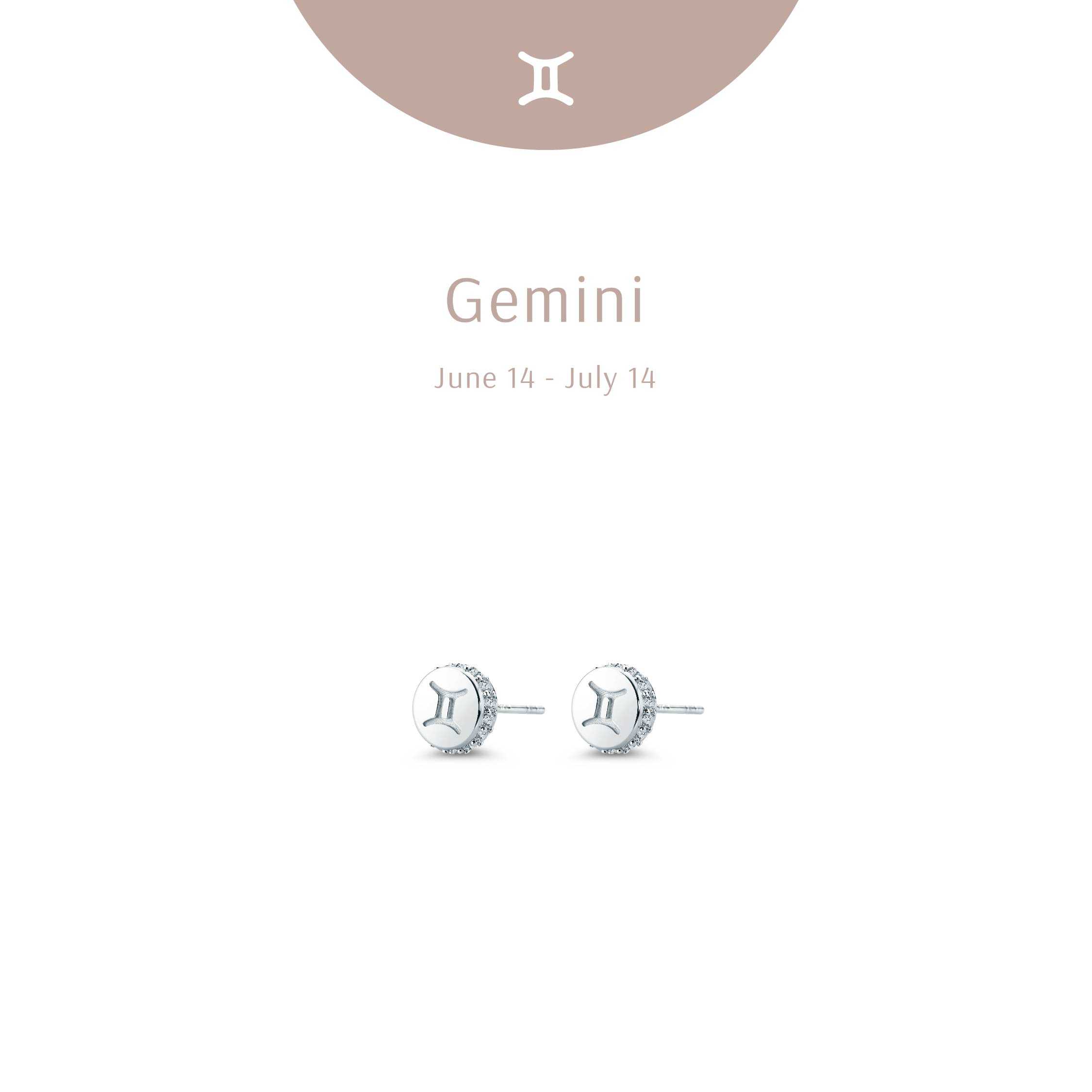 Zodiac Gemini Studs - Diamond