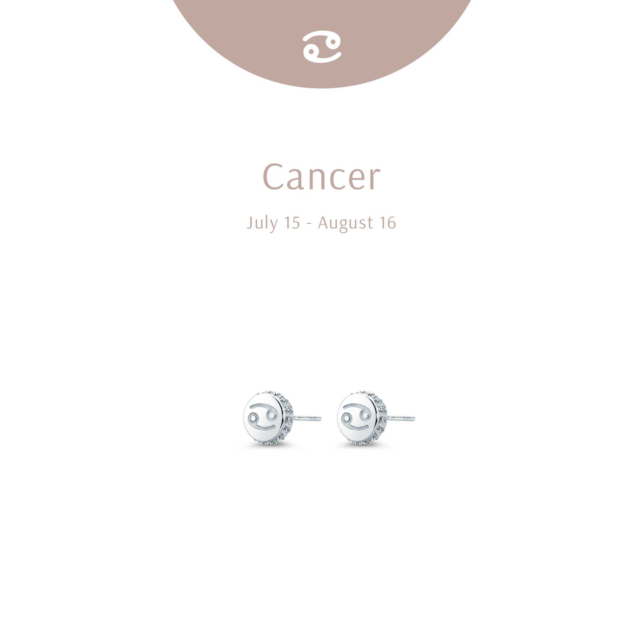Zodiac Cancer Studs - Diamond