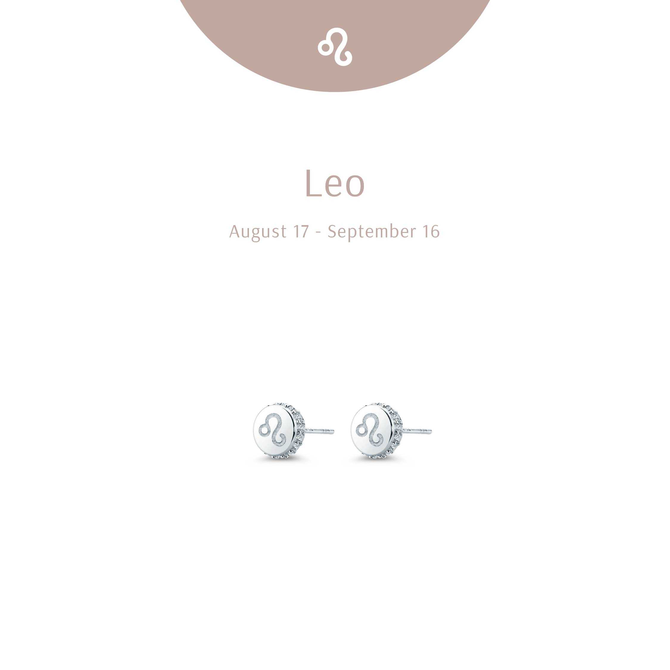 Zodiac Leo Studs - Diamond