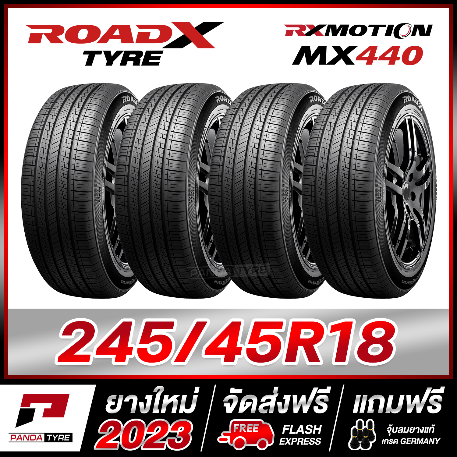 ROADX 245/45R18 (ยางขอบ18) รุ่น MX440 จำนวน 4 เส้น (ยางใหม่ผลิตปี 2023)