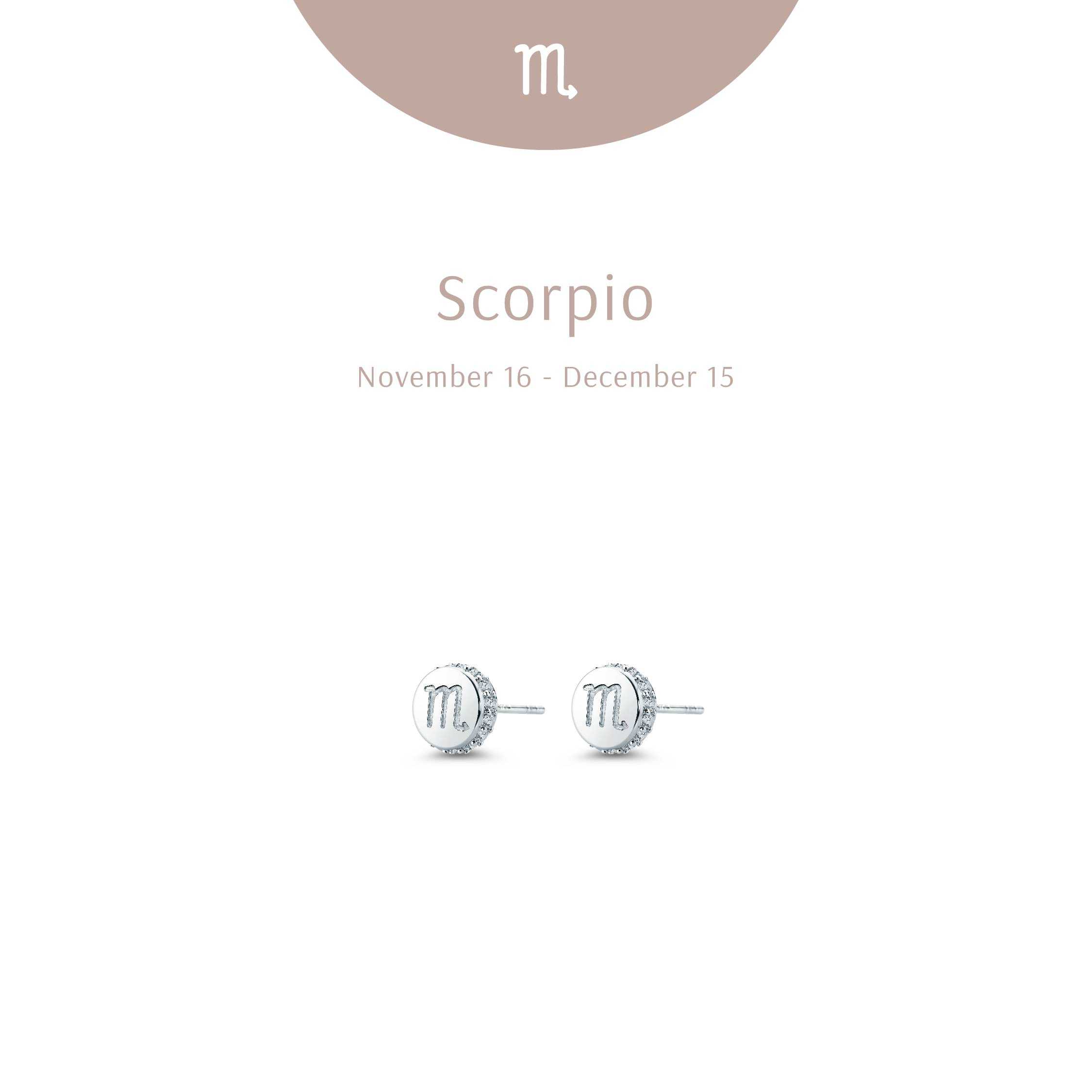 Zodiac Scorpio Studs - Diamond