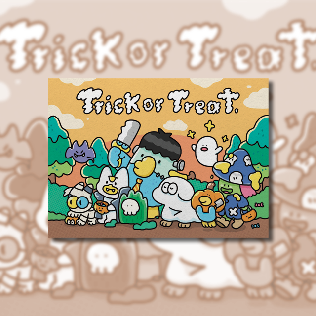 Trick or treat postcard
