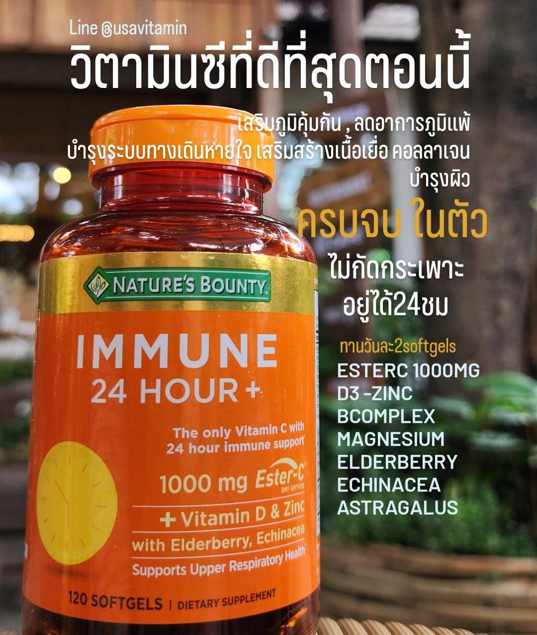 เสริมภูมิ 24 ชม Immune 24 hour vitaminc ดี ซิ้งค์  C D ZINC , ESTERC EXP 6/26