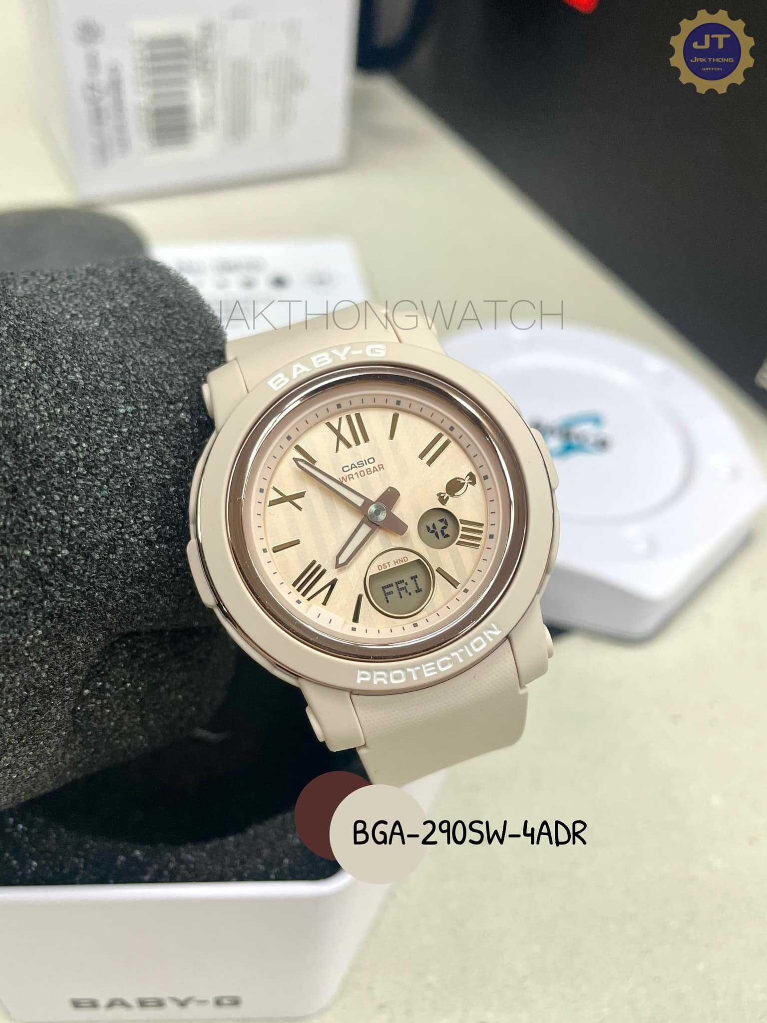 CASIO BABY-G นาฬิกาข้อมือ รุ่น BGA-290SW-4ADR ตัวเรือนสีเบจ หน้าปัดดิจิทัลอะนาล็อก ขนาด 41.5 mm.