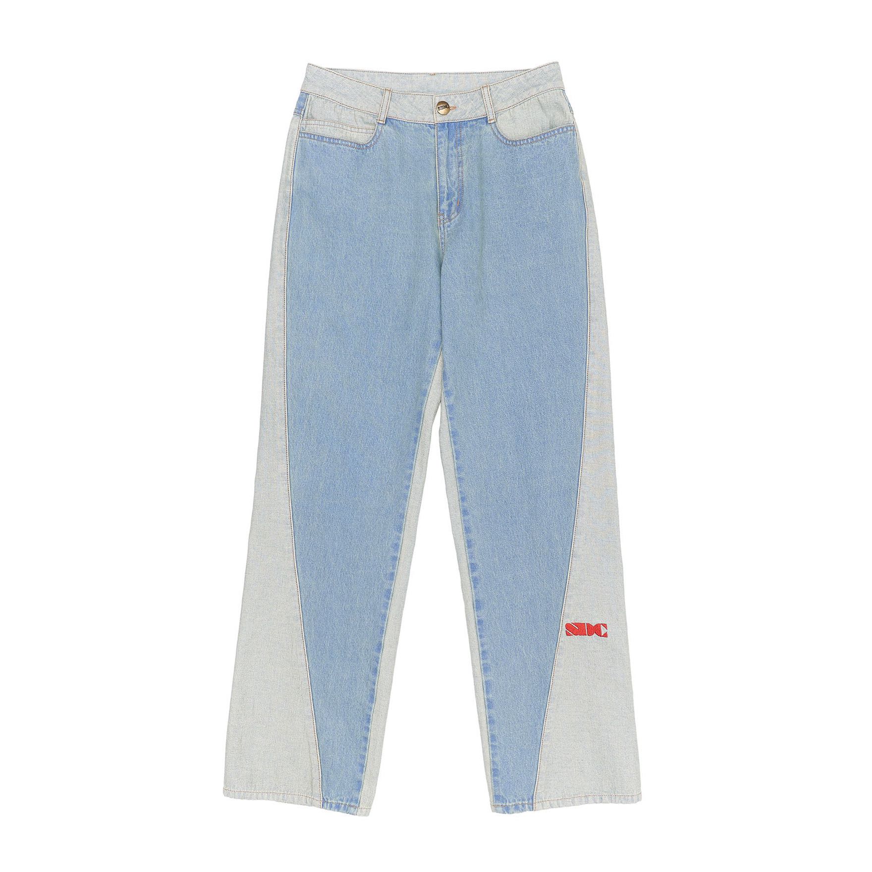(PRE, รวมส่ง)  Reverse Block Denim Pants Light Denim /SCULPTOR