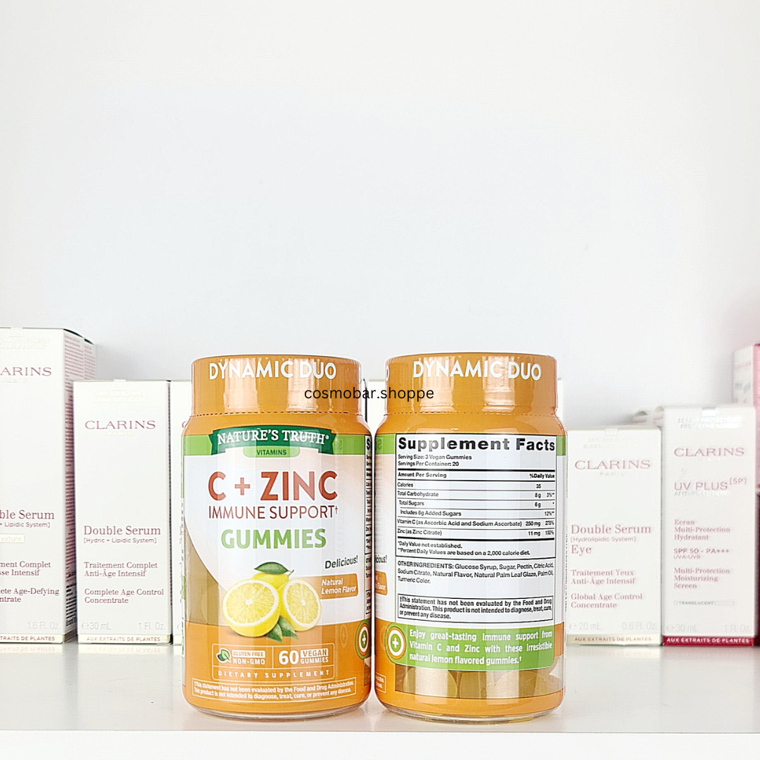 [หมดอายุ 02/2025] กัมมี่เสริมภูมิ Nature's Truth - C + Zinc Immune Support Gummies Lemon 60gummies.