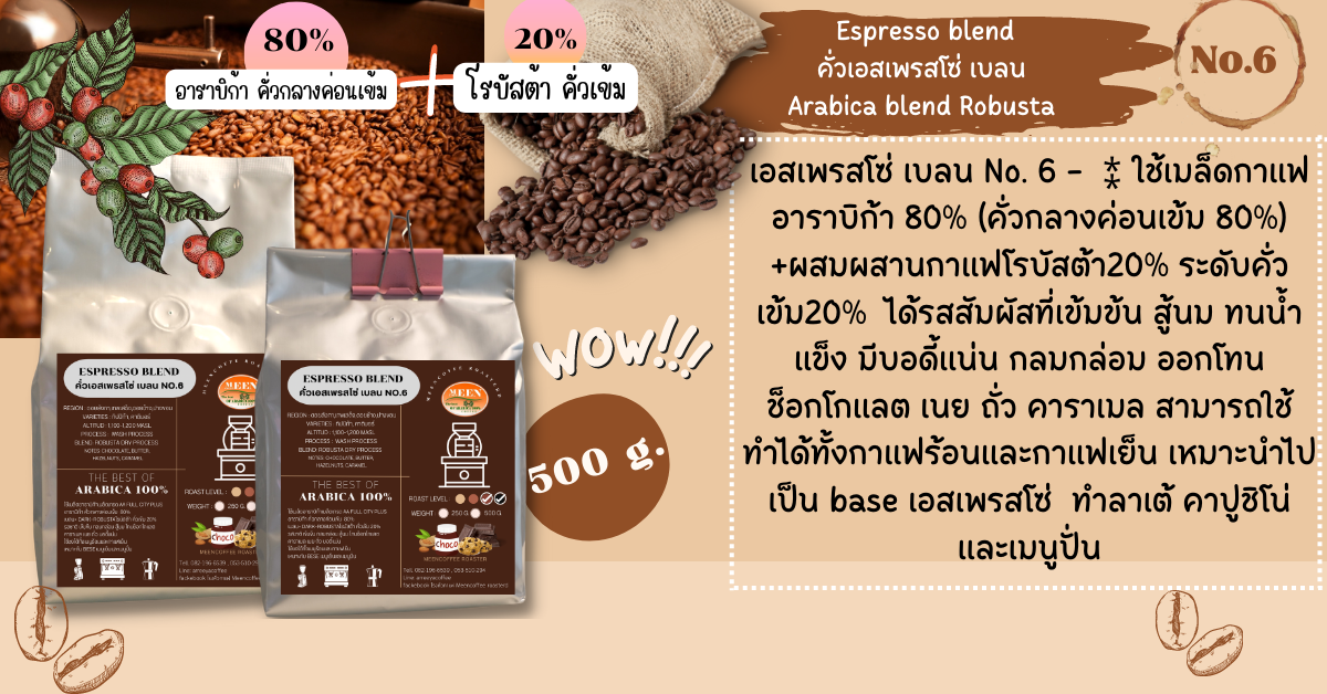 เมล็ดกาแฟคั่ว เอสเพรสโซ่ เบลน