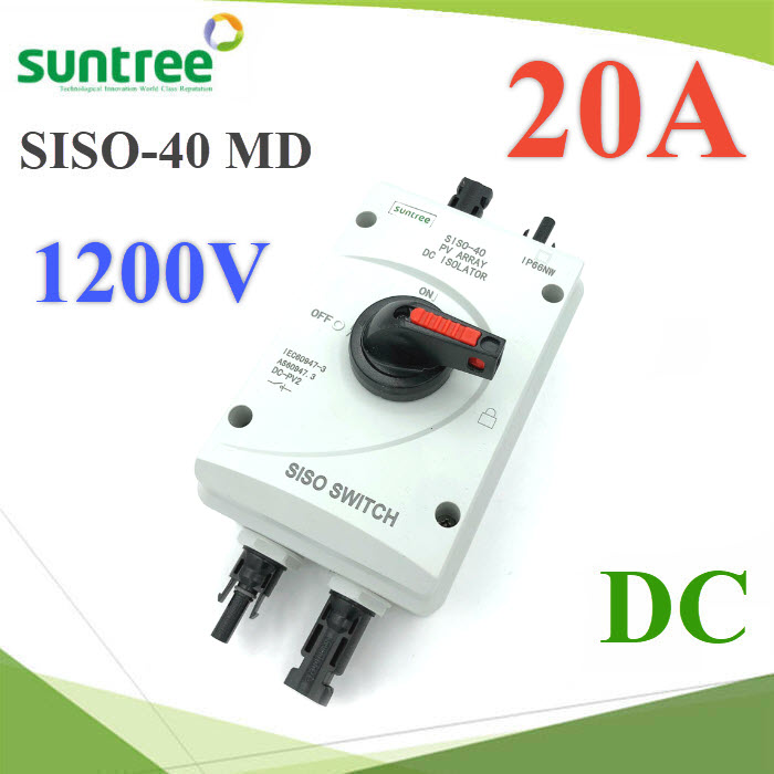 เบรกเกอร์ DC Solar DC-SISO-1200V-20A Breaker Solar DC