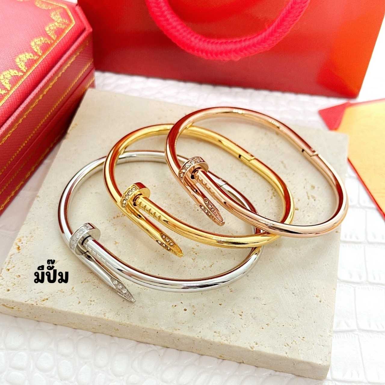 กำไลรุ่นเพชรฝัง Stainless Size L B515-B516-B517