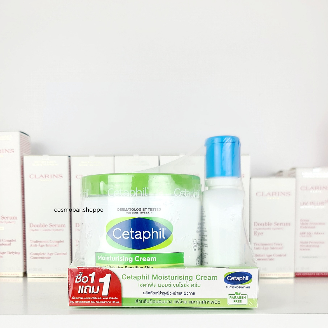 [ฟรีของแถม!] ผิวชุ่มชื้นนาน 48 ชั่วโมง Cetaphil - Moisturising Cream 453g.