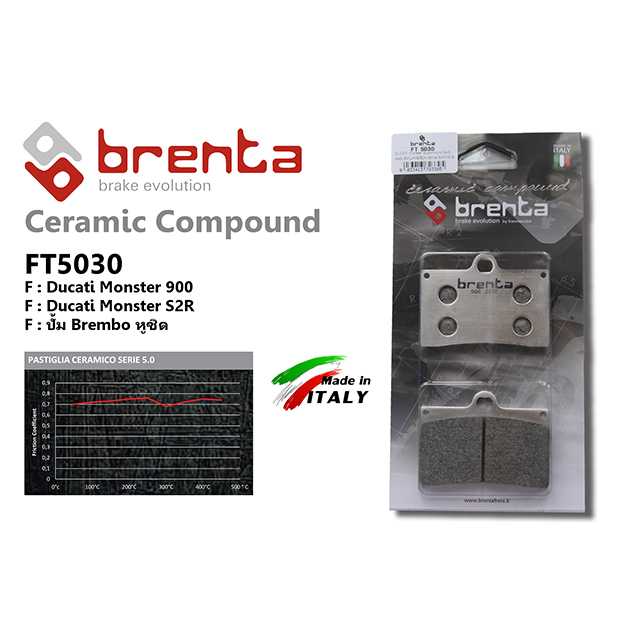 brenta BR5030(Ceramic Racing, Front) (BRENTA)-Brembo หูชิด,4P cnc