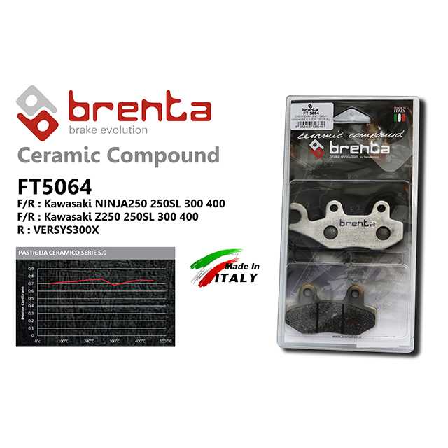 brenta BR5064(Ceramic Racing, Front/Rear) (BRENTA)-NINJA250/300 NINJA250SL Z250/300 Z250SL