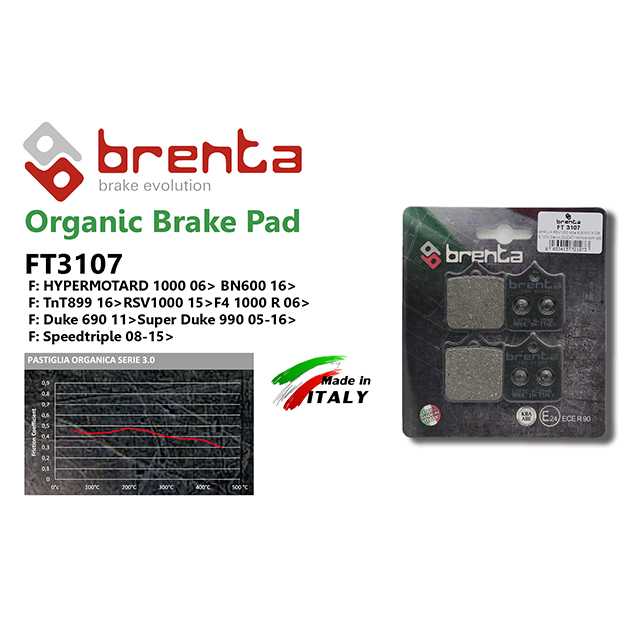 brenta BR3107(Organic, Front) (BRENTA)-DUKE690/BN600/TNT899/Triumph Street/Speed twin (Brembo)