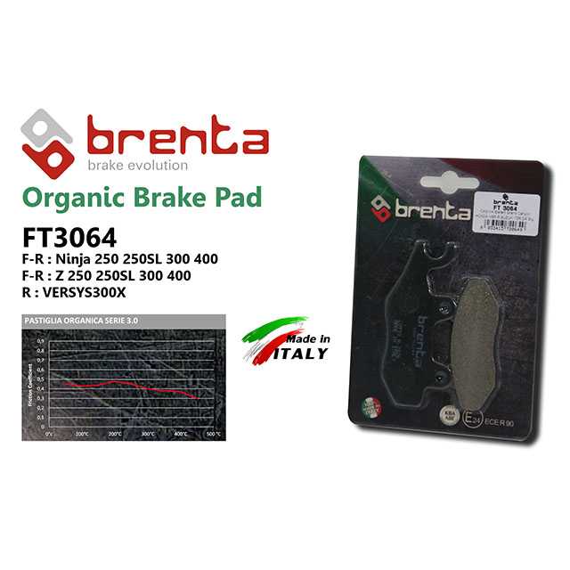 brenta BR3064(Organic, Front/Rear) (BRENTA)-NINJA250/300 NINJA250SL Z250/300 Z250SL