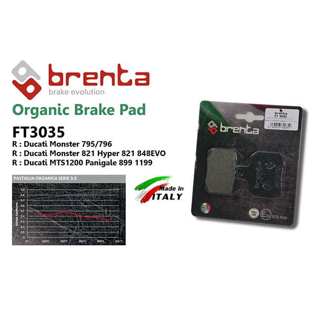 brenta BR3035(Organic, Rear) (BRENTA)-Ducati MONSTER796/821/848/899/1199/1200