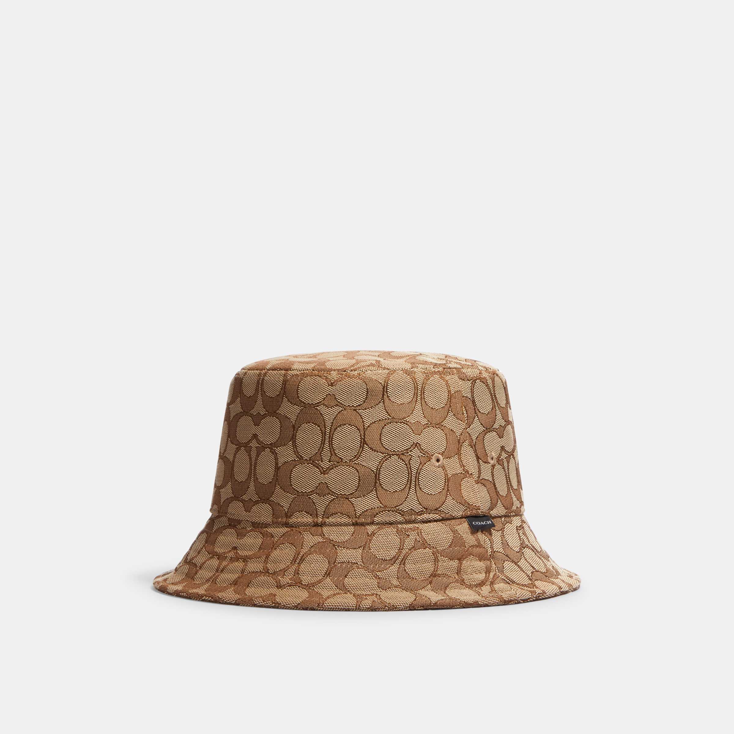 COACH SIGNATURE JACQUARD BUCKET HAT CH401 KHA M/L