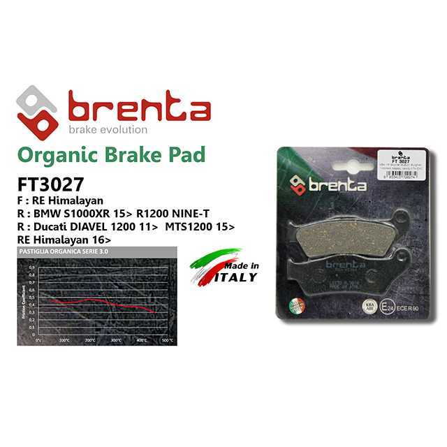 brenta BR3027(Organic, Front/Rear) (BRENTA)-Yamaha T7/Enduro/Ducati Multi 950 , 1200s