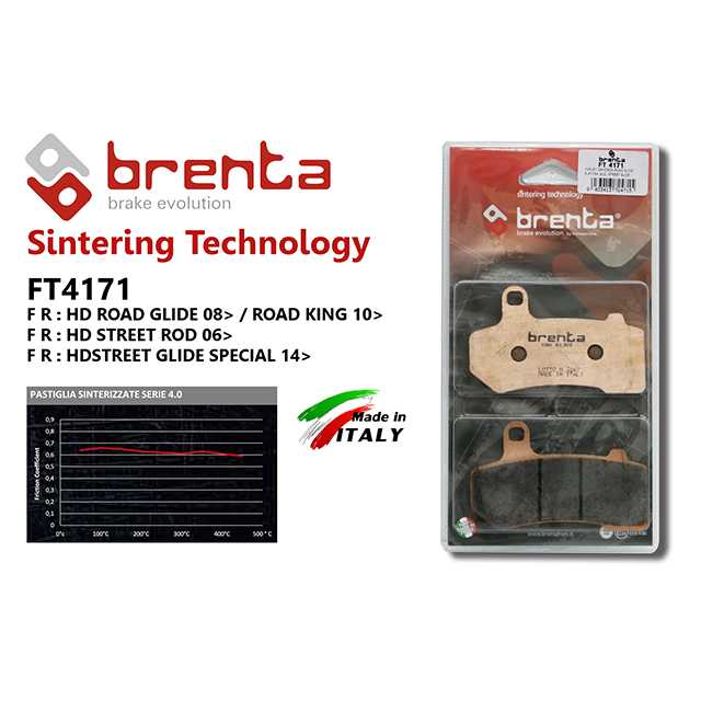 brenta BR4171(Sintered, Front/Rear) (BRENTA)-HD ROAD GLIDE 08 / RODE KING 10