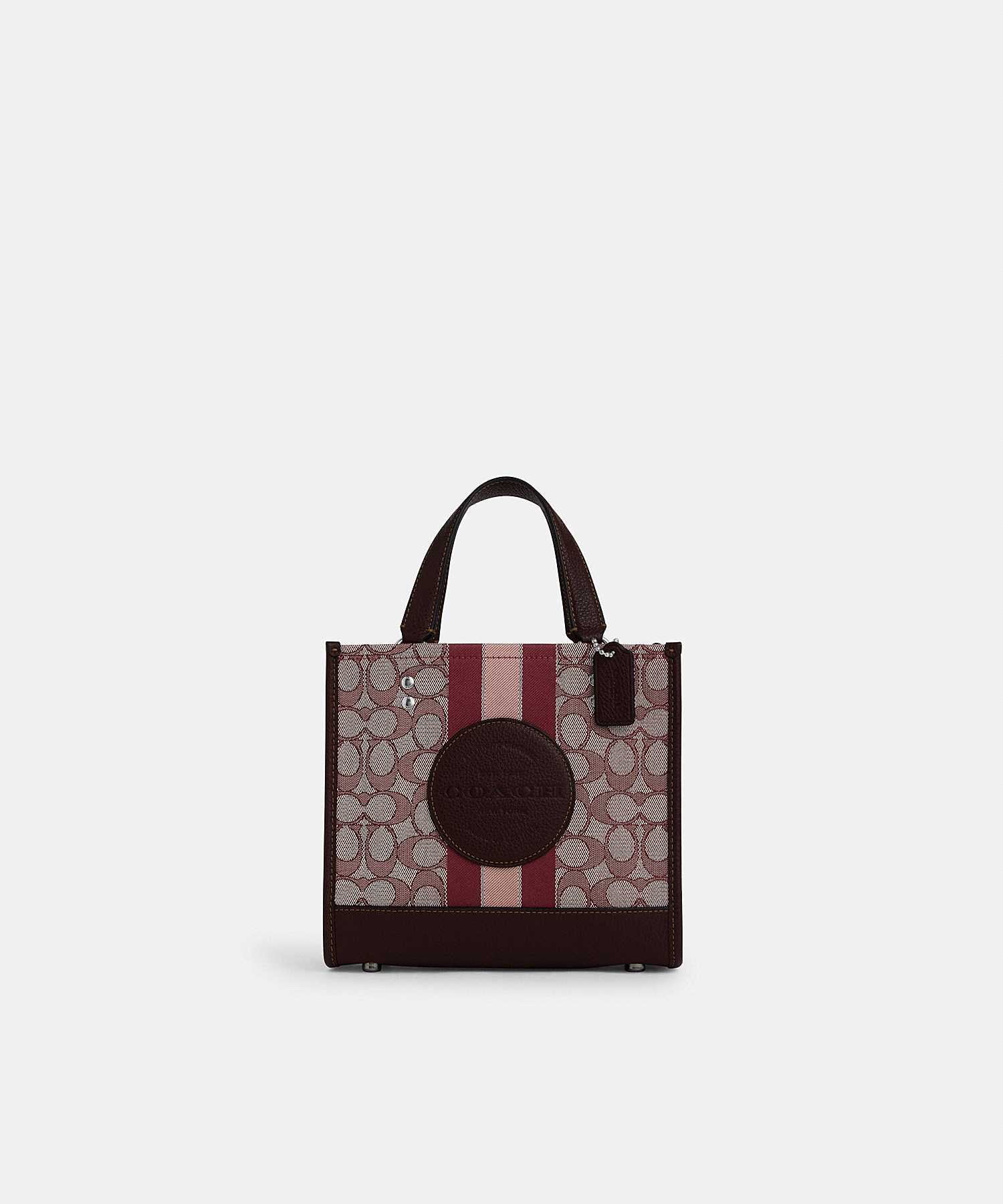 COACH DEMPSEY TOTE 22 IN SIGNATURE JACQUARD WITH STRIPE AND COACH PATCH C8417 SVW6V