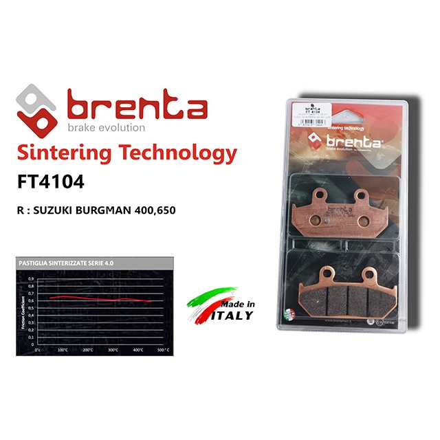 brenta BR4104(Sintered, Rear)-Burgman Left/Rear 400