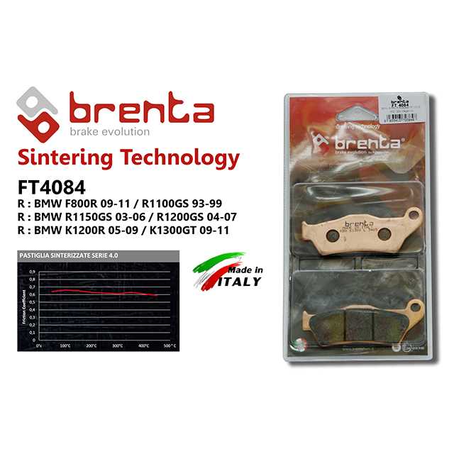 brenta BR4084(Sintered, Rear)-BMW F800R 09-11  R1100GS 93-99  R1150GS 03-06 R1200GS 04-07