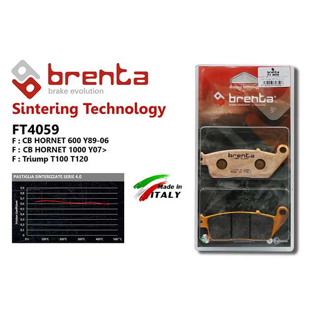 brenta BR4059(Sintered, Front)-CB HORNET 600 89-06/CB HORNET 1000  07