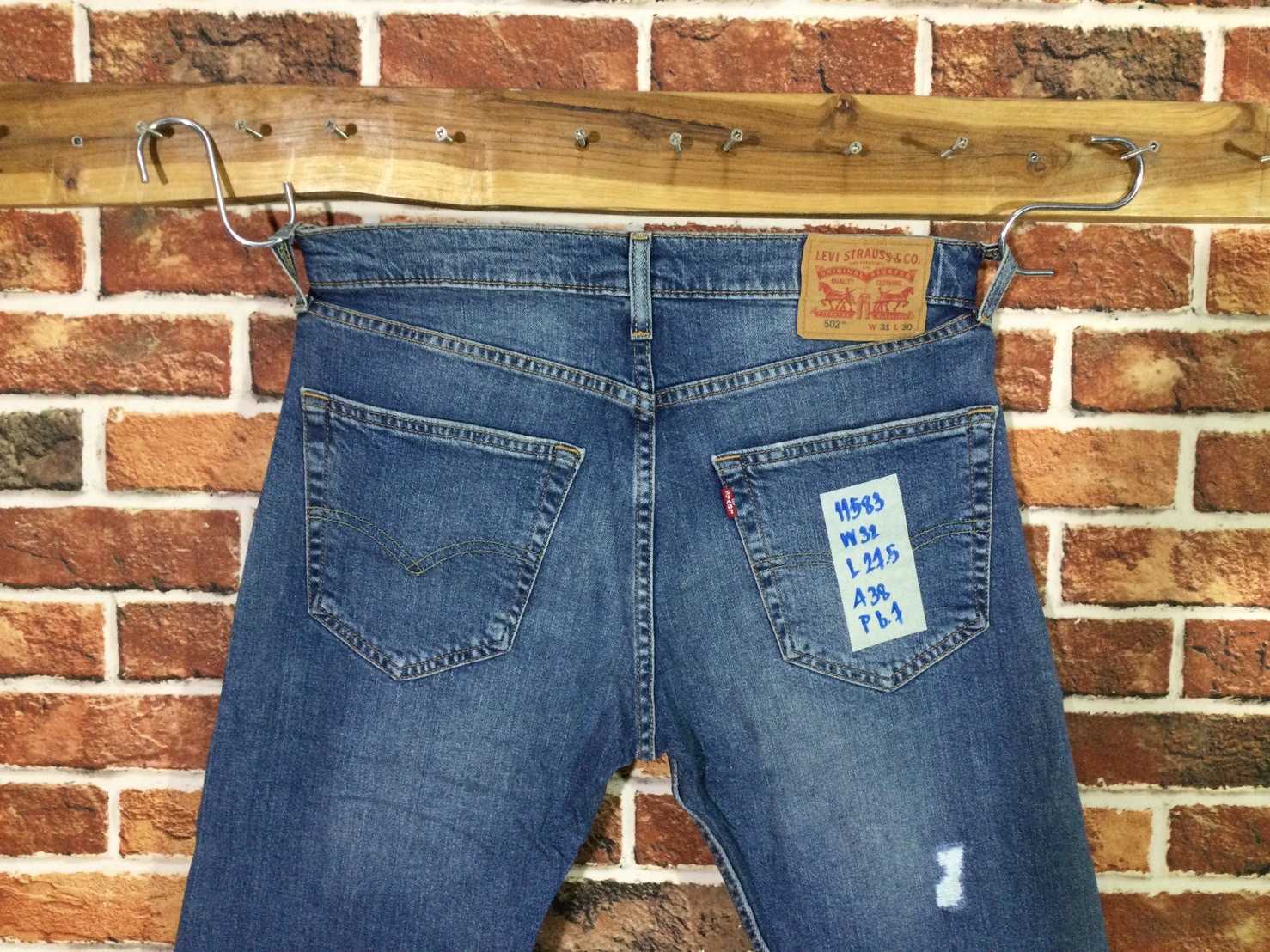 รหัส11583 Levi's502 (ผ้ายืด) (DS)  Made in Pakistan  เลขกระดุมลาง วัดจริง เอว32